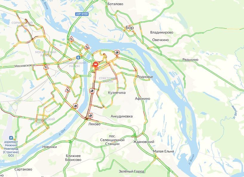 Гигантские пробки сковали Нижний Новгород вечером 19 мая  - фото 1